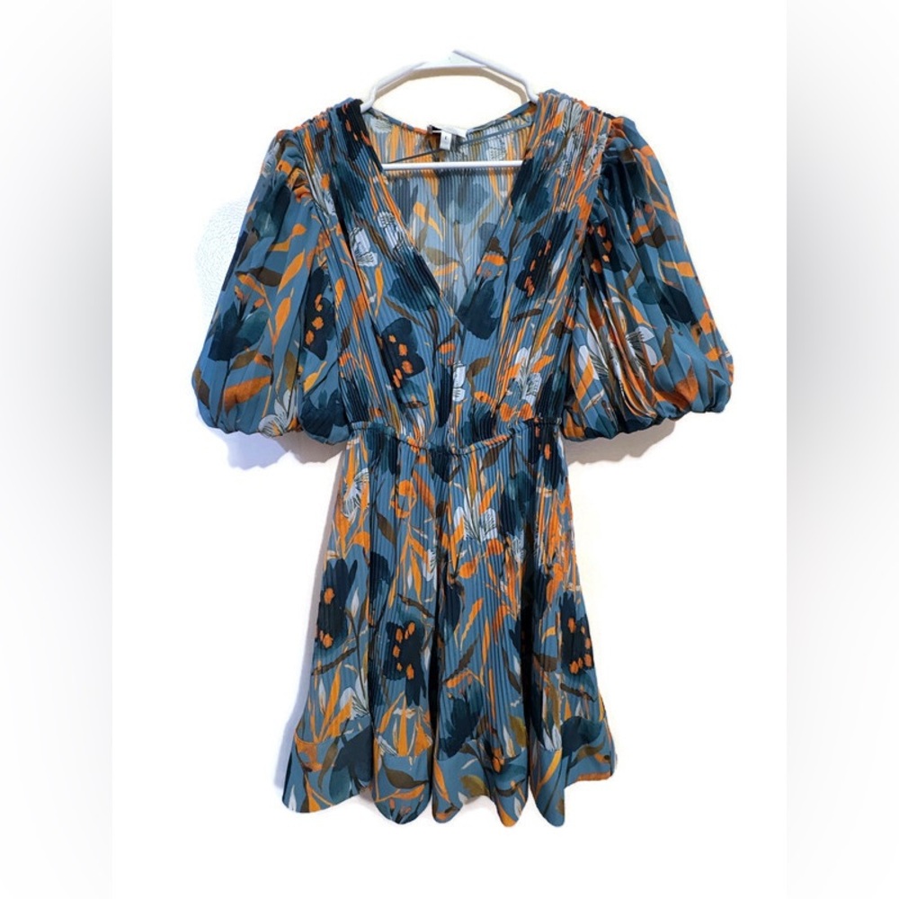 Milly Giulia Pleated Floral Mini Dress